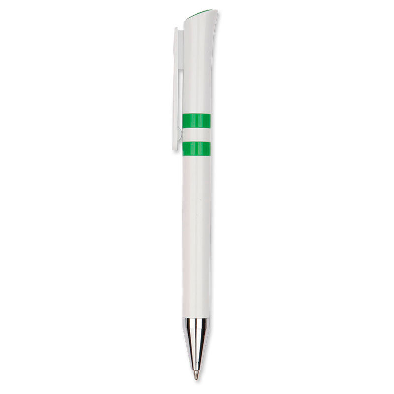 White - Green Plastic Pen