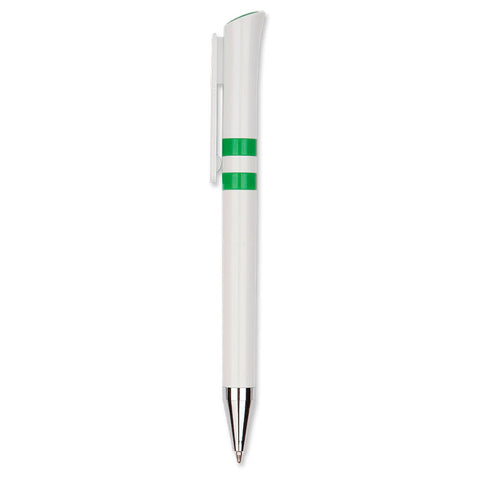 White - Green Plastic Pen