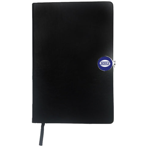 Black A5 Notebook with round magnetic clip