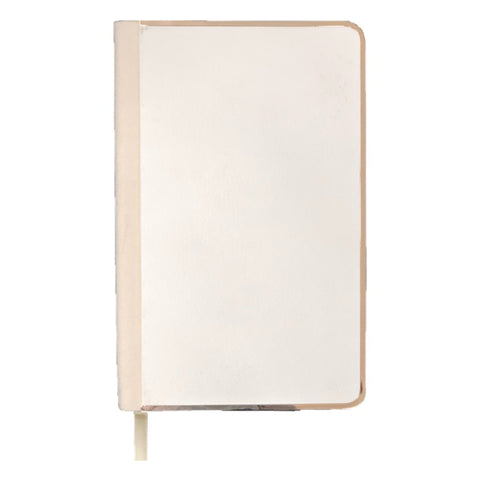 White A5 Notebook with a Gold rim