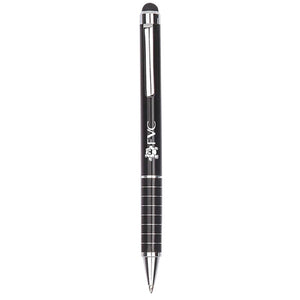 Black Aluminium Ball Pen with Stylus