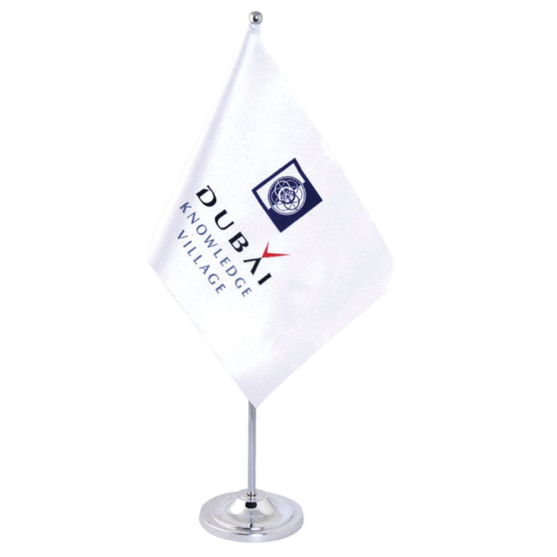 White Satin Desk Flag