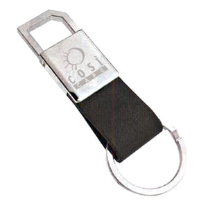Silver Leather Keyring