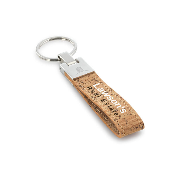 Cork Metal Keyring