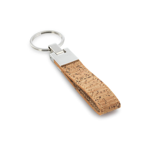 Cork Metal Keyring