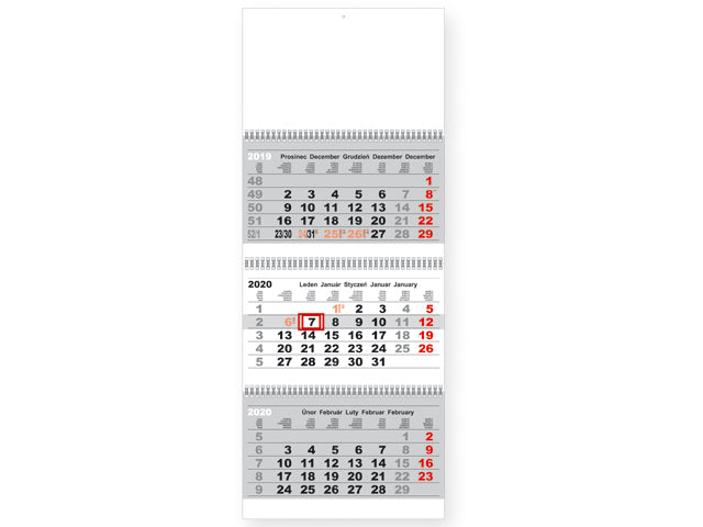 3 Month Folding Wall Calender