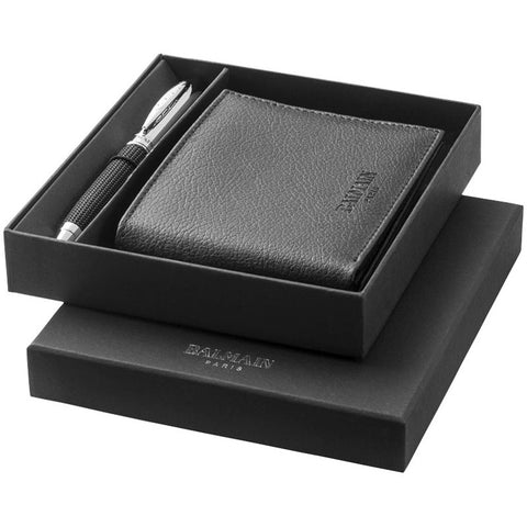 Balmain Leather Wallet and Pen Gift Set