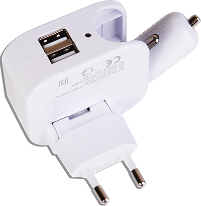 White USB Car Charger