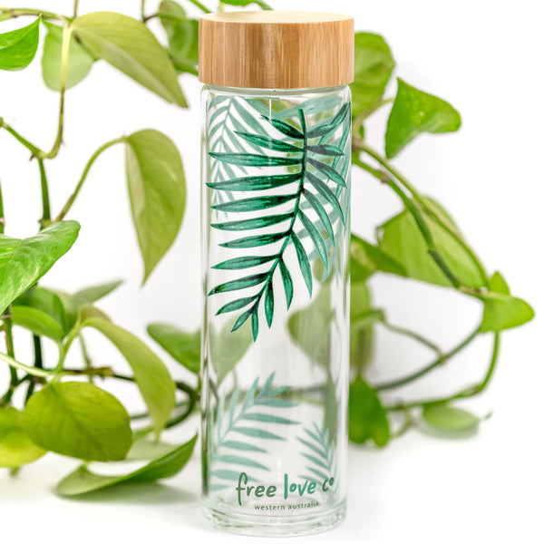 800ml Bamboo / Glass Water Bottle