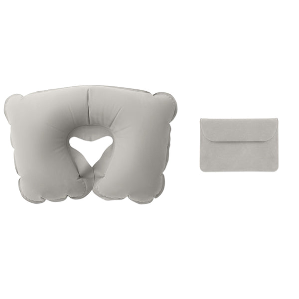 Inflatable pillow in pouch