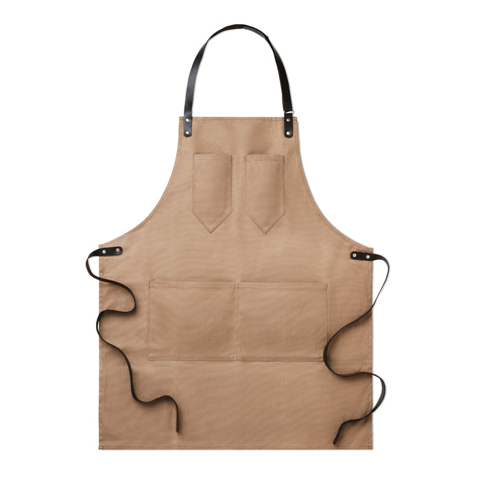 Apron in leather