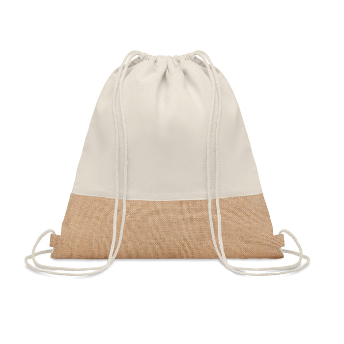 Drawstring bag jute details