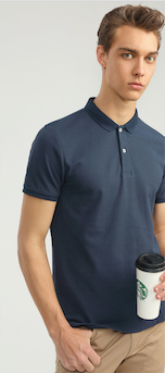 Blue Giordano Short Sleeve Polo Shirt