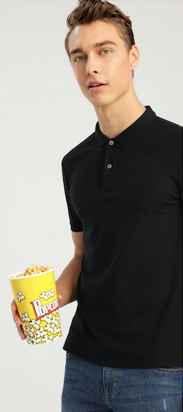Black Giordano Short Sleeve Polo Shirt