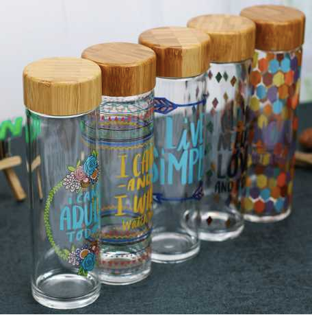 800ml Bamboo / Glass Water Bottle