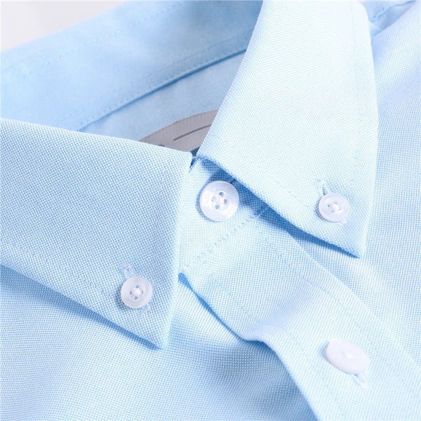 Blue Giordano Wrinkle Free Oxford Cotton Short Sleeves Office Shirt