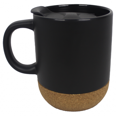 Black Ceramic cork mug